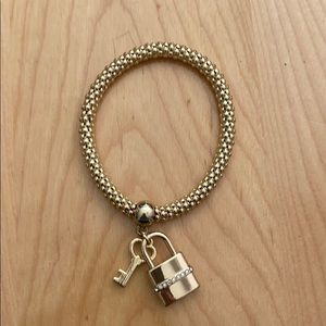 Gold Lock & Key Bracelet